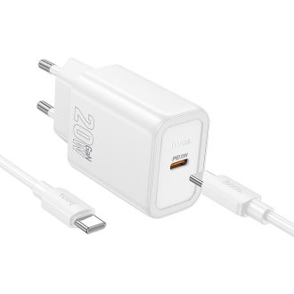   Hálózati töltő Hoco N60 - Type C - QC PD 20W-os + töltőkábel C/C - FEHÉR