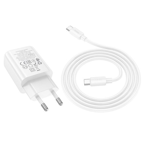 Hálózati töltő Hoco N60 - Type C - QC PD 20W-os + töltőkábel C/C - FEHÉR