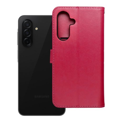 Samsung Galaxy A56 / A37 / A36 MEZZO oldalra nyíló notesz tok, piros, maci mintával