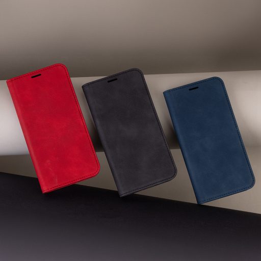  Samsung Galaxy A57 5G SUEDE oldalra nyíló notesz tok, piros