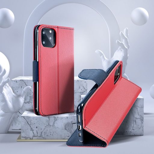 Samsung Galaxy A55 5G FANCY oldalra nyíló notesz tok, piros