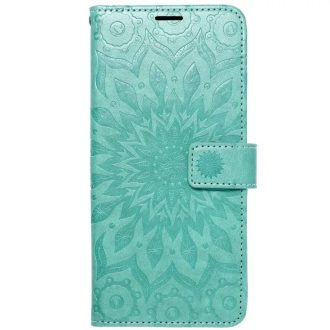   Samsung Galaxy A55 5G MEZZO oldalra nyíló notesz tok, zöld, mandala mintával