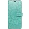 Samsung Galaxy A55 5G MEZZO oldalra nyíló notesz tok, zöld, mandala mintával
