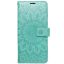 Samsung Galaxy A55 5G MEZZO oldalra nyíló notesz tok, zöld, mandala mintával