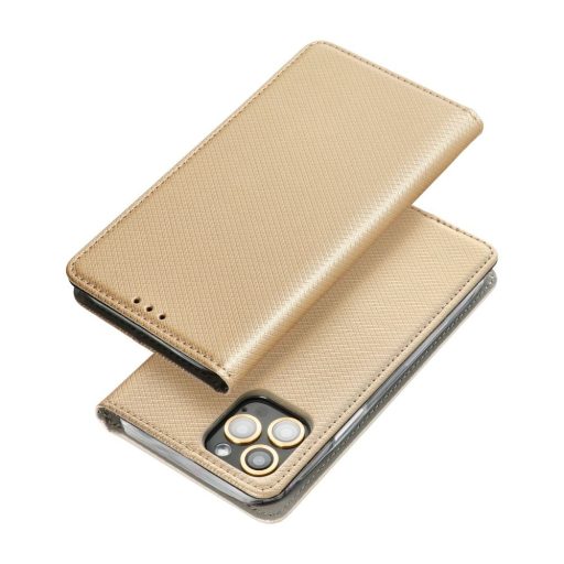 Samsung Galaxy A07 SMART oldalra nyíló notesz tok, arany