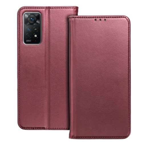  Samsung Galaxy A07 SMART MAGNETO oldalra nyíló notesz tok, burgundi