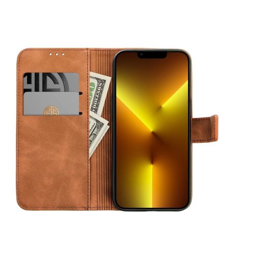  Samsung Galaxy A17 4G / 5G TENDER oldalra nyíló notesz tok, barna