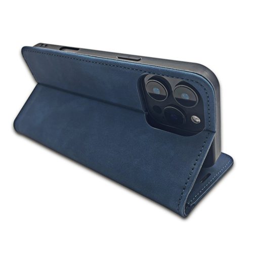  Samsung Galaxy A17 4G / 5G SUEDE oldalra nyíló notesz tok, kék