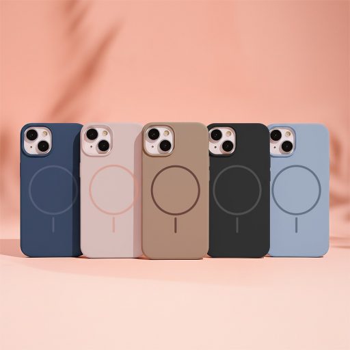 iPhone 13 Thin Mag Szilikon tok, MagSafe, fekete
