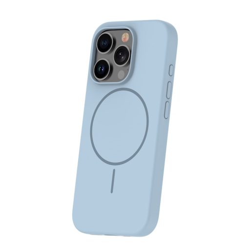 iPhone 13 Thin Mag Szilikon tok, MagSafe, világoskék