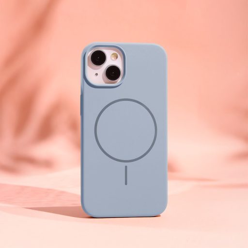 iPhone 13 Thin Mag Szilikon tok, MagSafe, világoskék