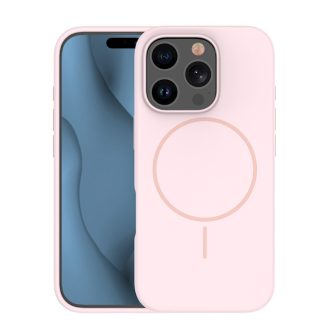   iPhone 13 Thin Mag Szilikon tok, MagSafe, világos rózsaszín
