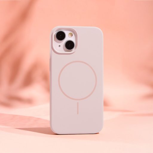 iPhone 13 Thin Mag Szilikon tok, MagSafe, világos rózsaszín