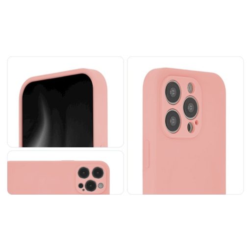iPhone 13 Soft Touch Mag szilikon tok, MagSafe, pasztell rózsaszín