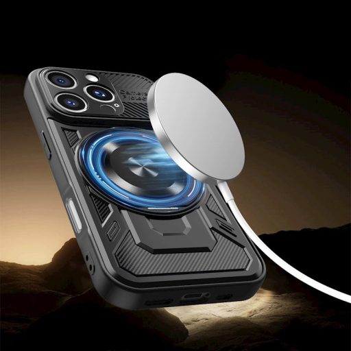 iPhone 13 Defender Armor Mag tok, fekete